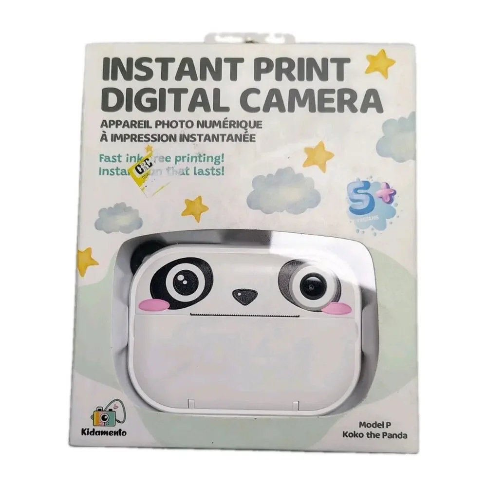 New Kidamento Model P Instant Print Digital Camera Koko the Panda Fast Shipping